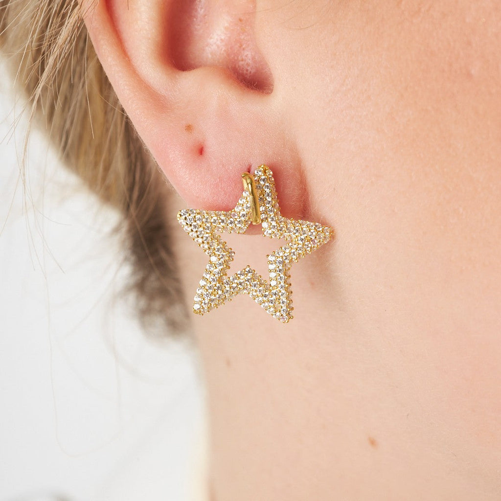 Hollywood Yıldızı Küpeleri - 925 GÜMÜŞ