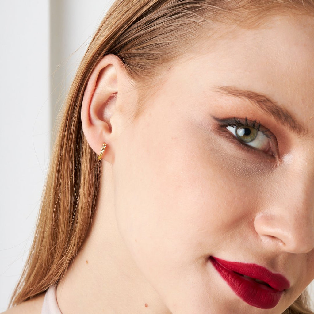 Minimal Üç Taş Piercing - 925 GÜMÜŞ