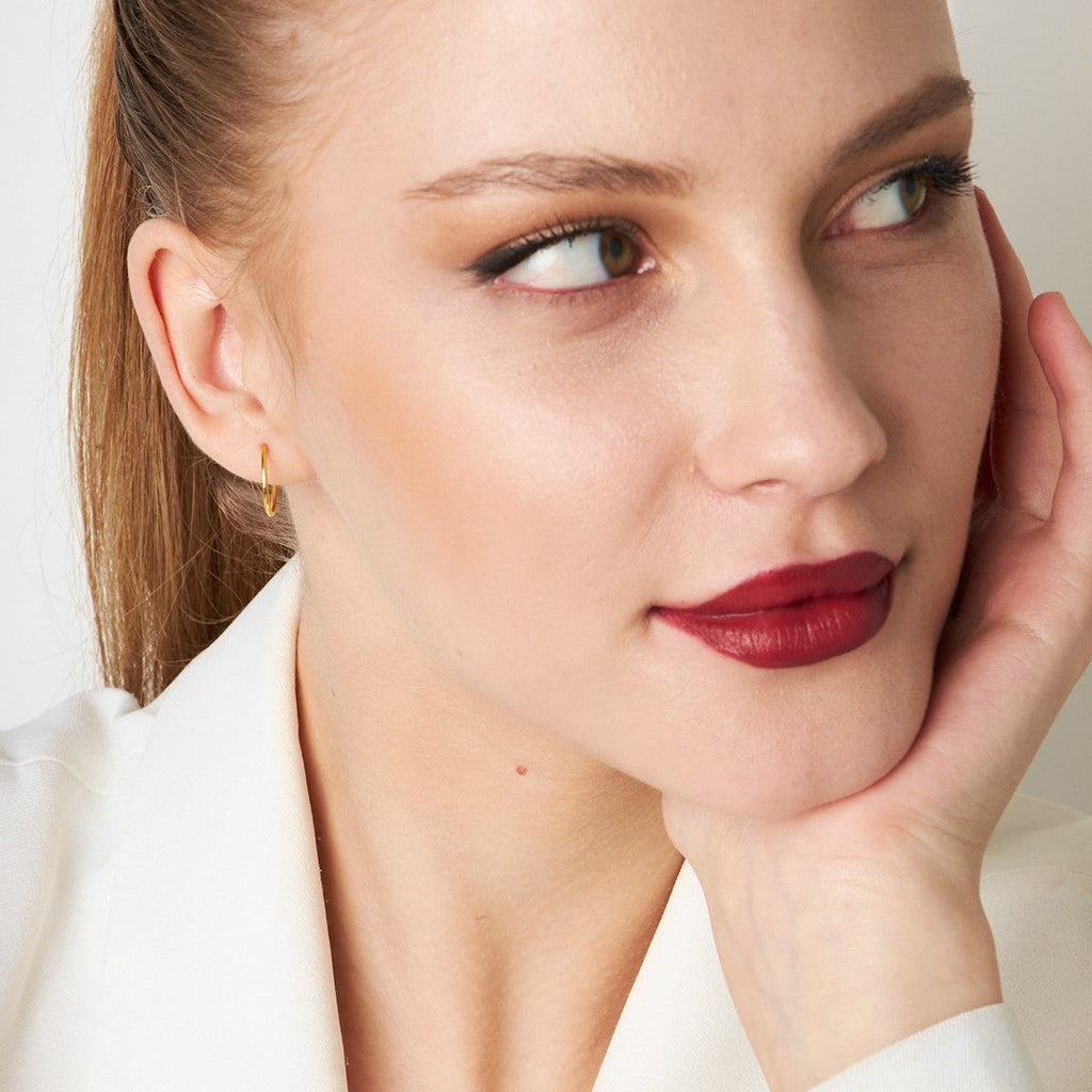 İnce Halka Küpeler - 925 GÜMÜŞ