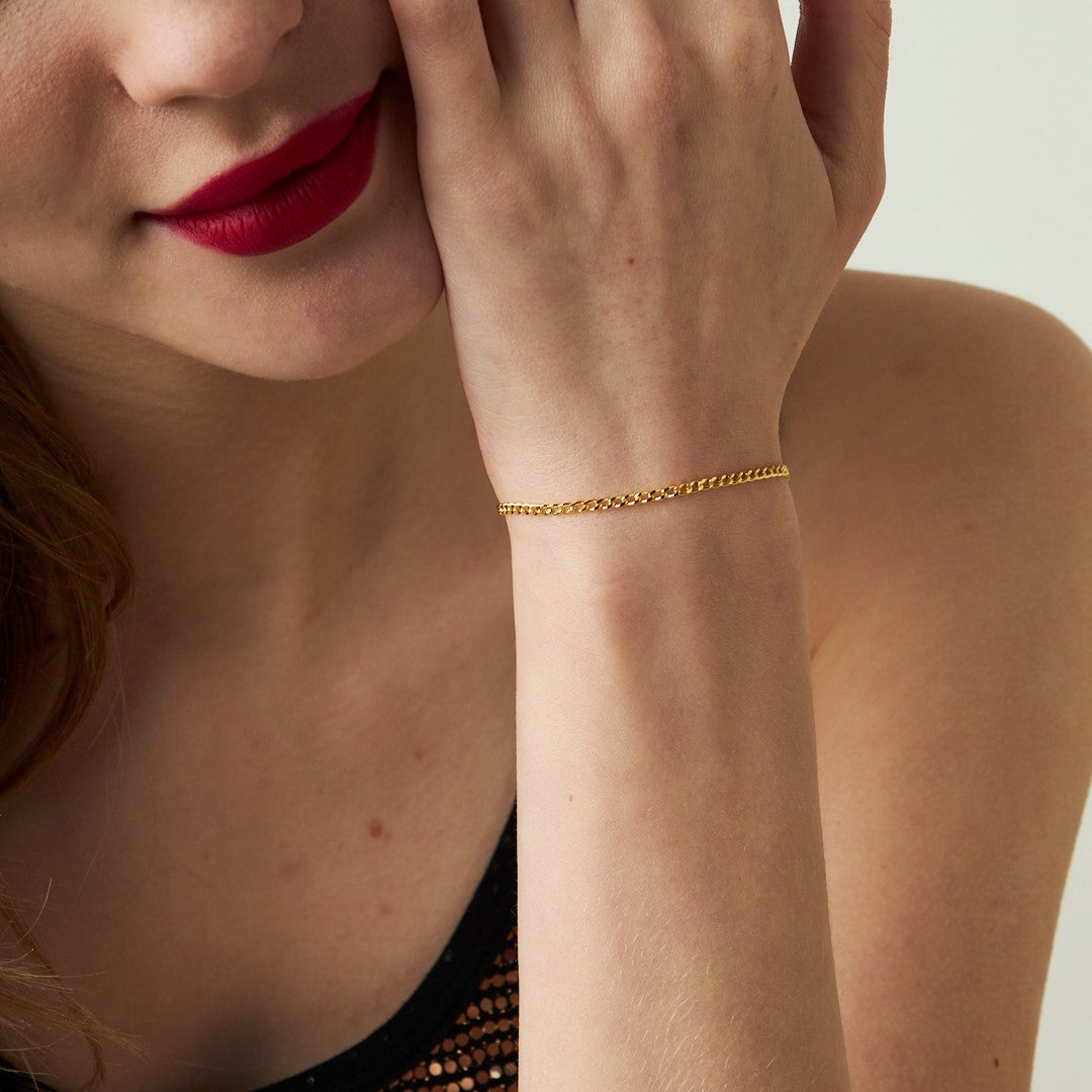 İnce Zincir Bileklik - 925 GÜMÜŞ