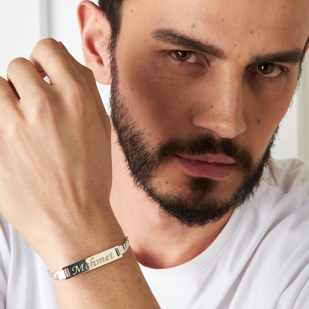 Plakalı İsim Bileklik - 925 GÜMÜŞ