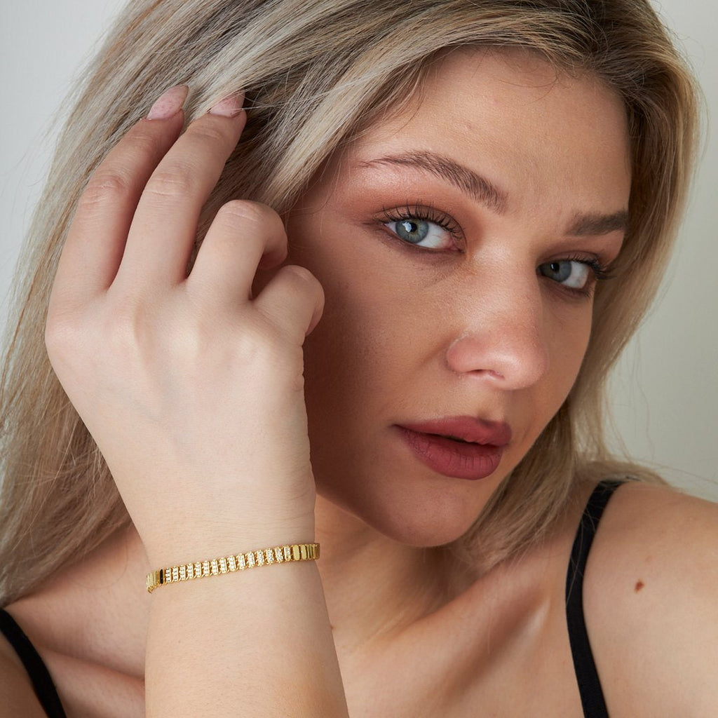 Lüks Taşlı Bileklik - 925 GÜMÜŞ