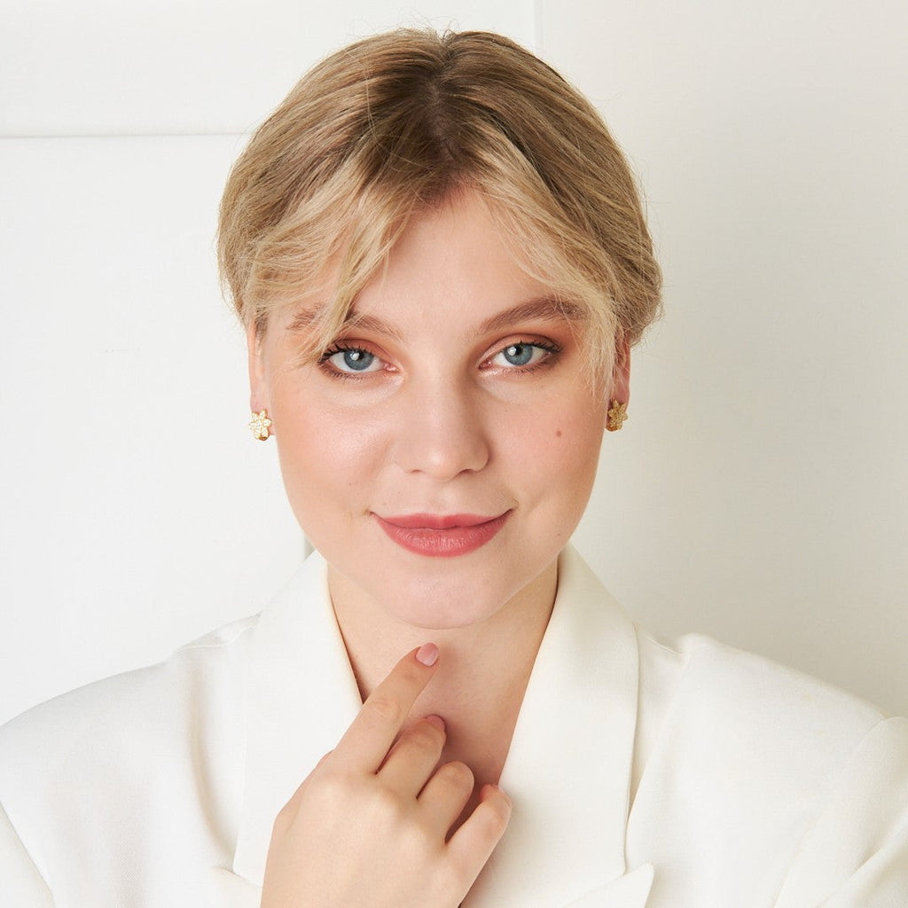 Çiçek Küpeleri - 925 GÜMÜŞ