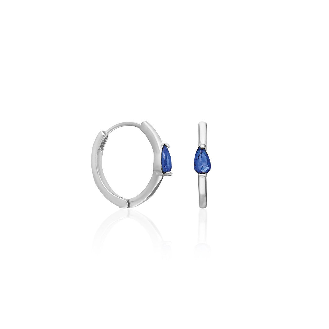 Lacivert Taşlı Damla Küpe - 925 GÜMÜŞ