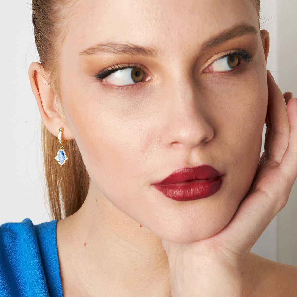 Fatma'nın Zirkon Taşlı El Küpesi - 925 GÜMÜŞ