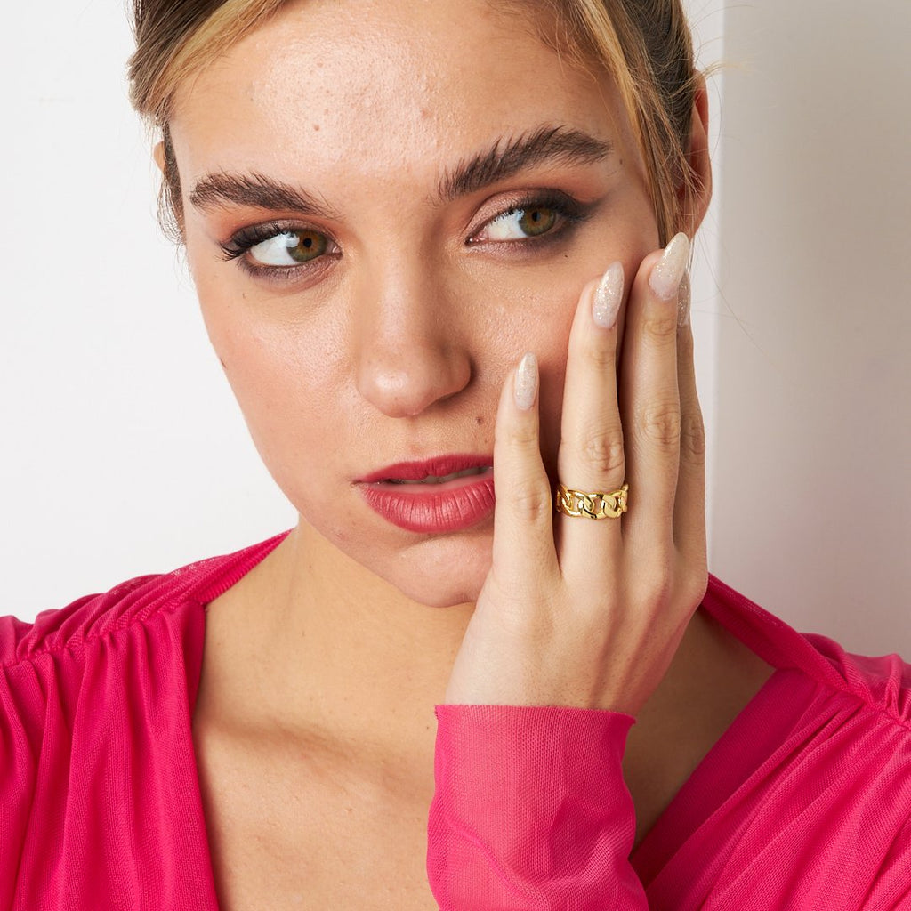 Büyük Zincir Model Yüzük - 925 GÜMÜŞ