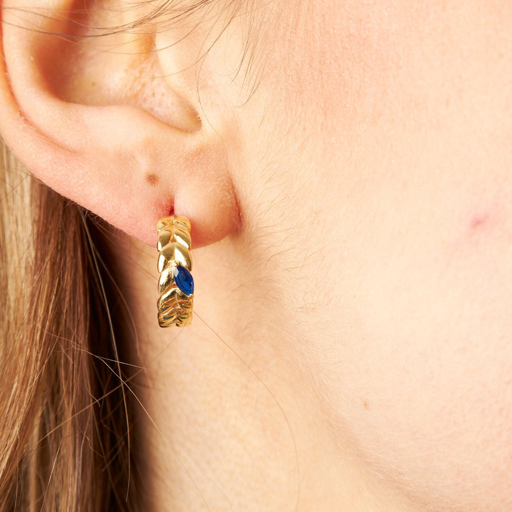 Lacivert Çivili Küpe - 925 GÜMÜŞ