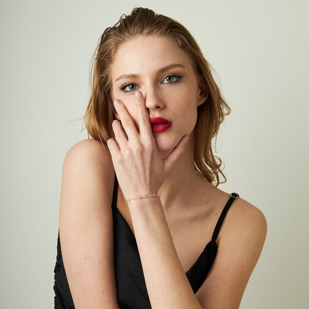 Sıra Taşlı Bileklik - 925 GÜMÜŞ