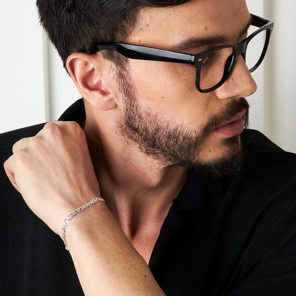 Örme Zincir Bileklik - 925 GÜMÜŞ