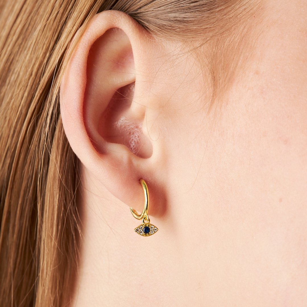 Taşlı Göz Piercing - 925 GÜMÜŞ