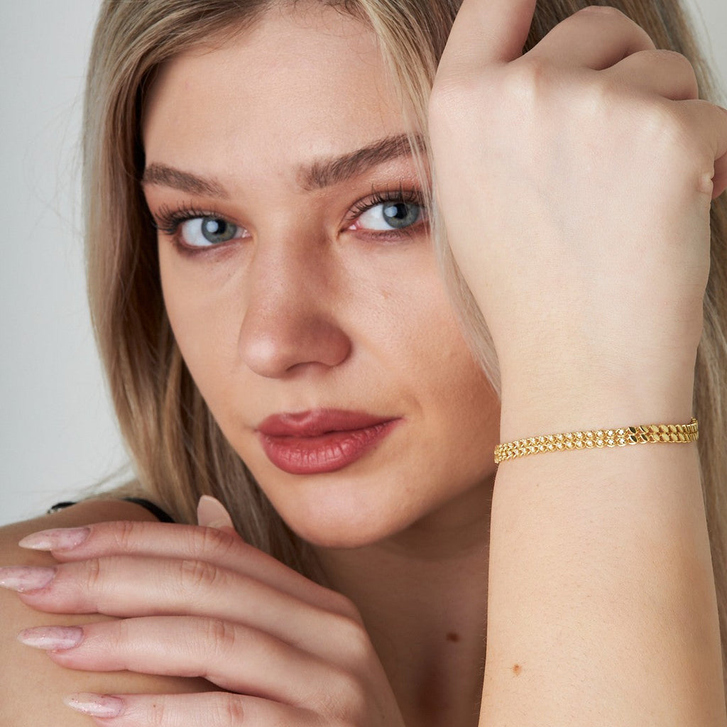 Modern Taş Pullu Bileklik - 925 GÜMÜŞ