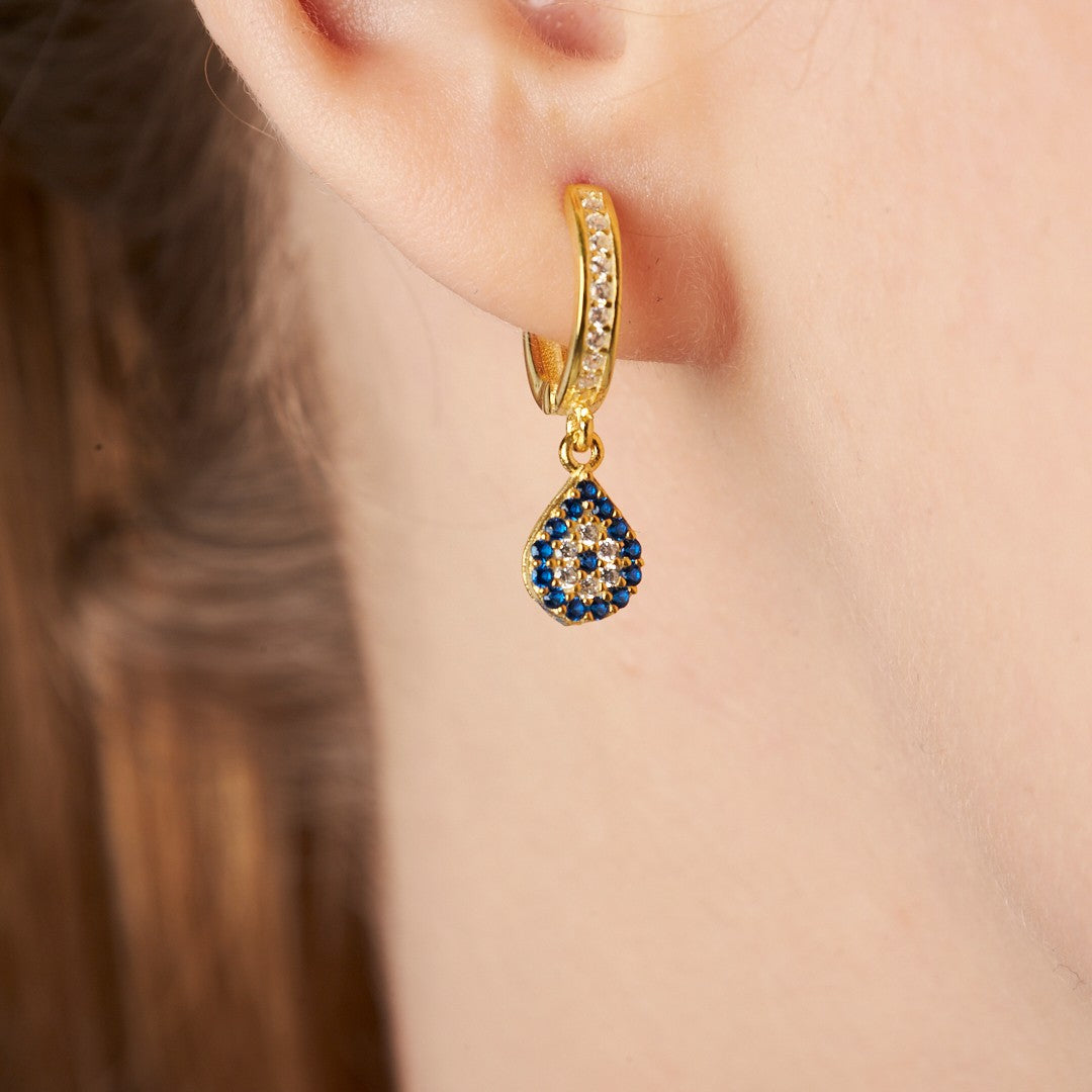 Halka Nazar Küpesi - 925 GÜMÜŞ