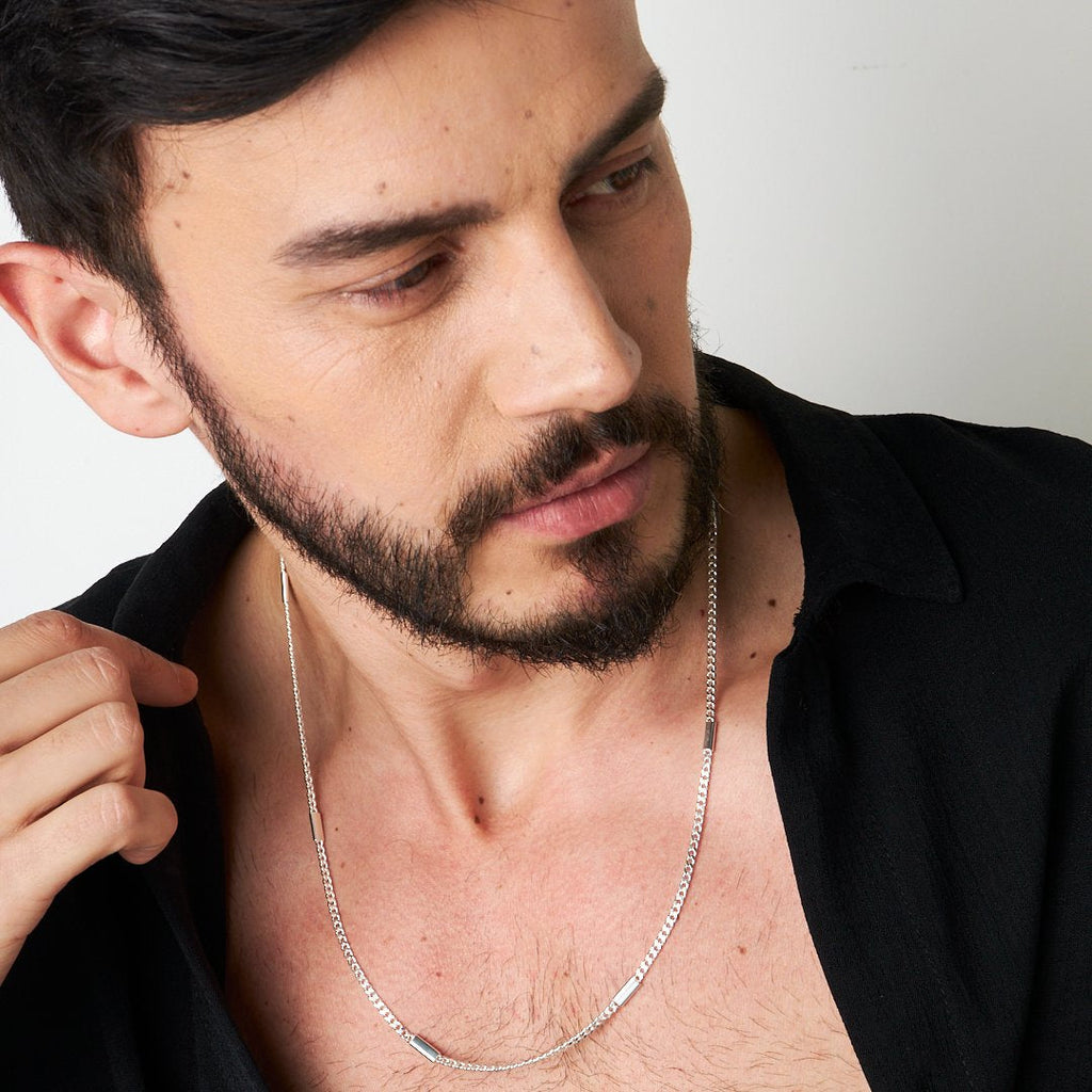 Parçalı Gurme Zincir Kolye - 925 GÜMÜŞ