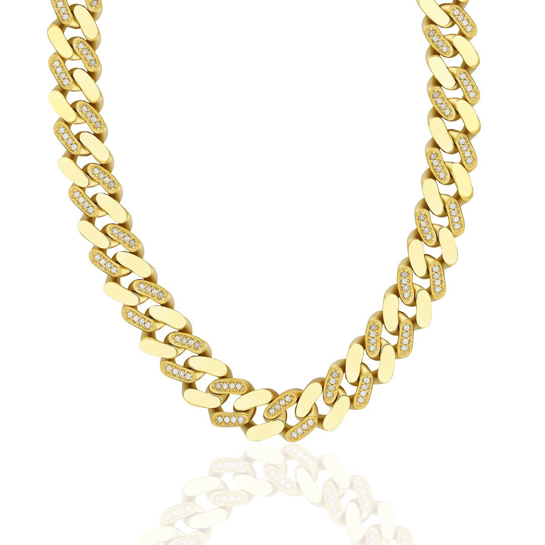 Yarım Gurme Kübik Zirkon Kolye - 925 GÜMÜŞ