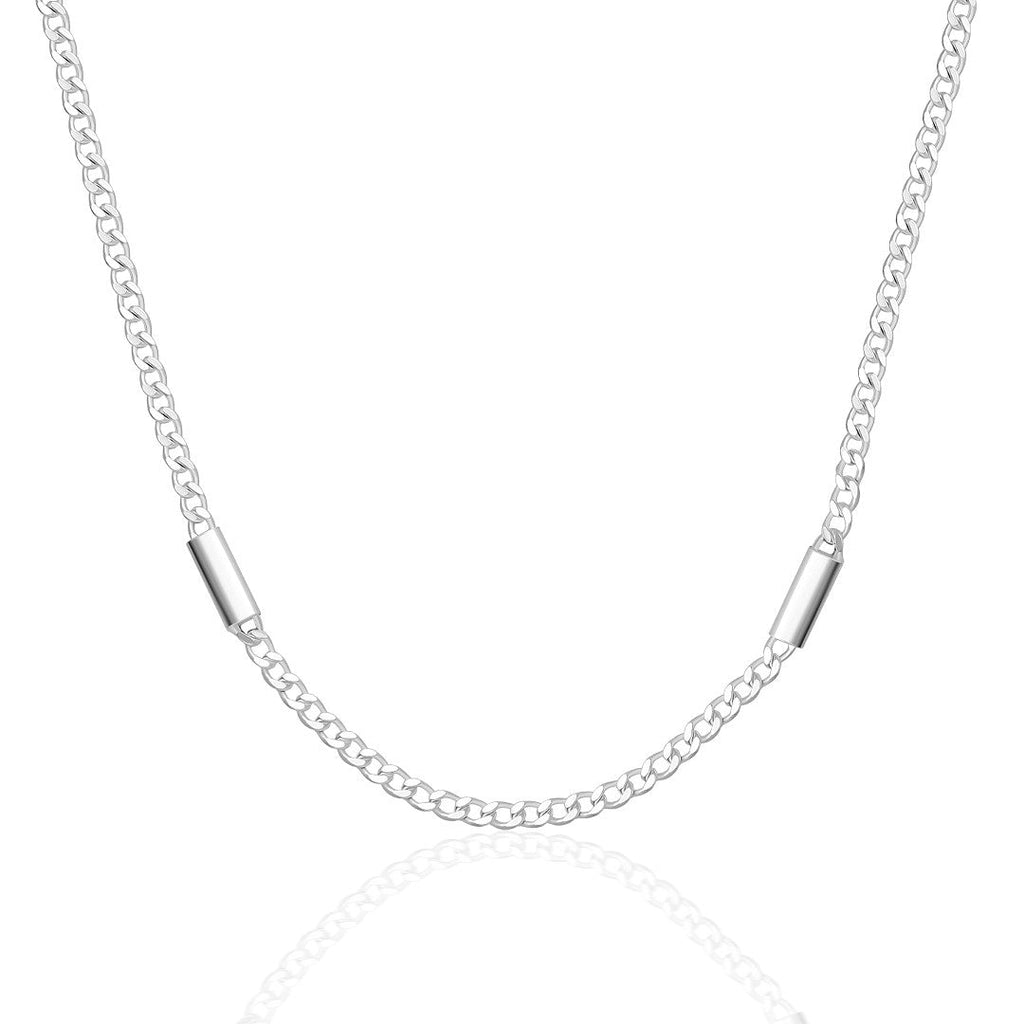 Parçalı Gurme Zincir Kolye - 925 GÜMÜŞ