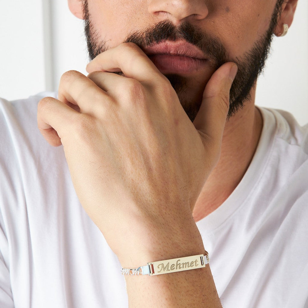 Plakalı İsim Bileklik - 925 GÜMÜŞ
