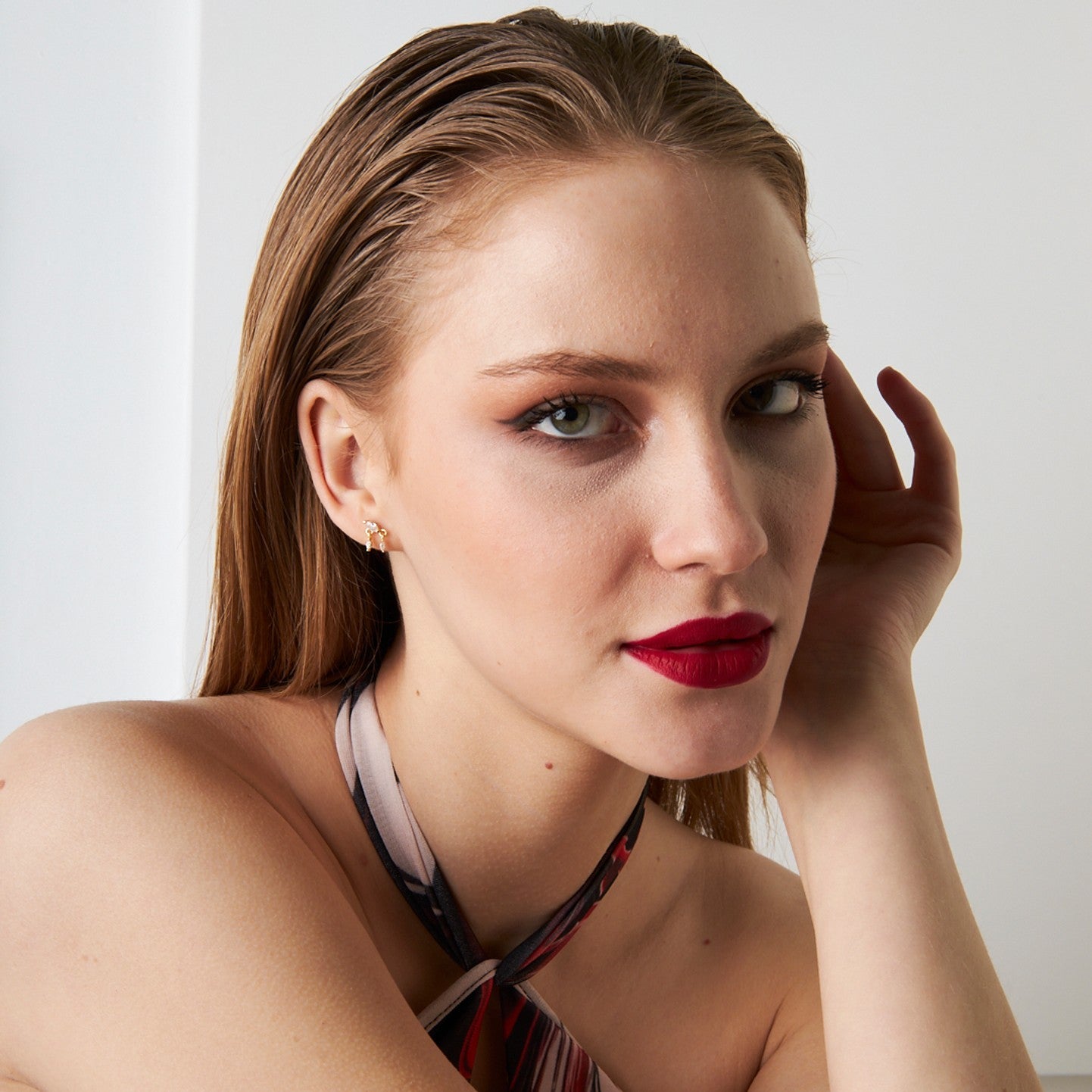 Rhinestones Piercing - 925 GÜMÜŞ