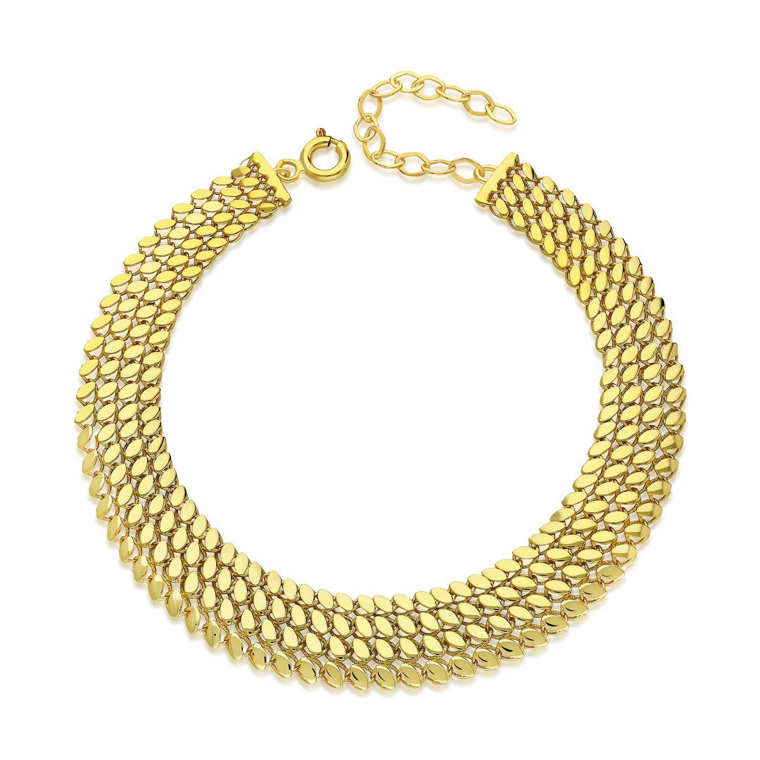 Dört Sıra Pullu Bileklik - 925 GÜMÜŞ