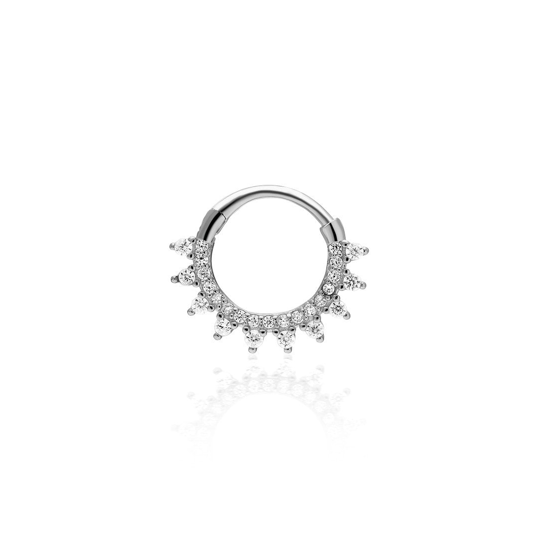 Ardışık Taşlı Modern Piercing - 925 GÜMÜŞ