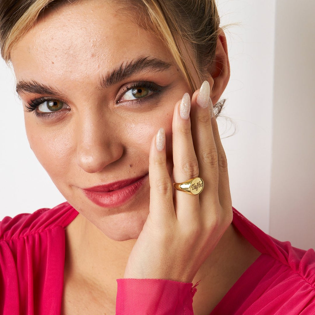 İsimli basit model yüzük - 925 GÜMÜŞ