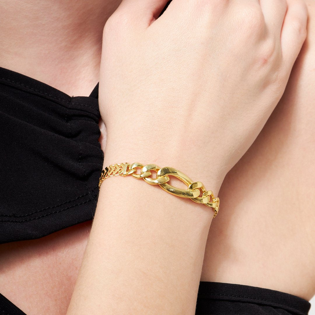 Bağlantılı Gurme Zincir Bileklik - 925 GÜMÜŞ