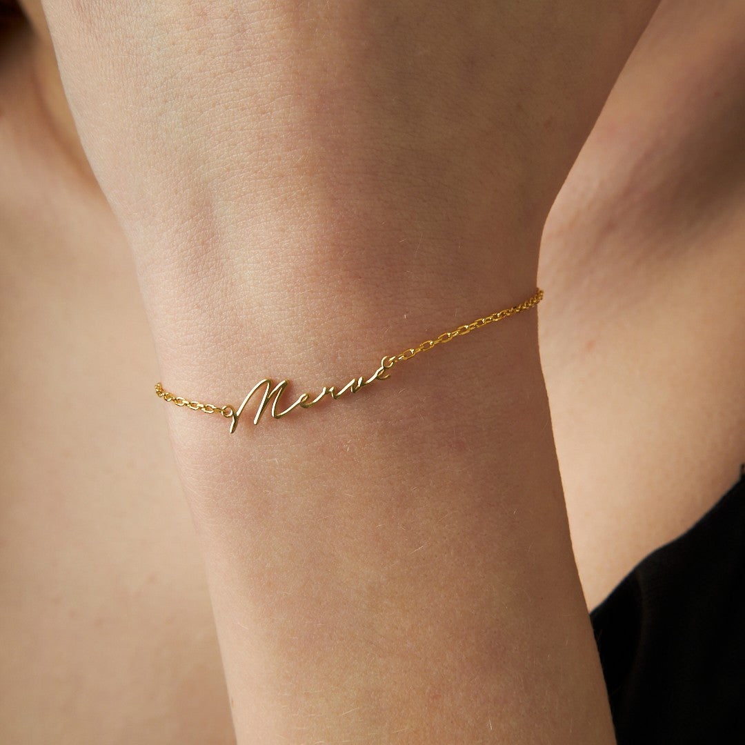 Minimal İsimli Bileklik - 925 GÜMÜŞ