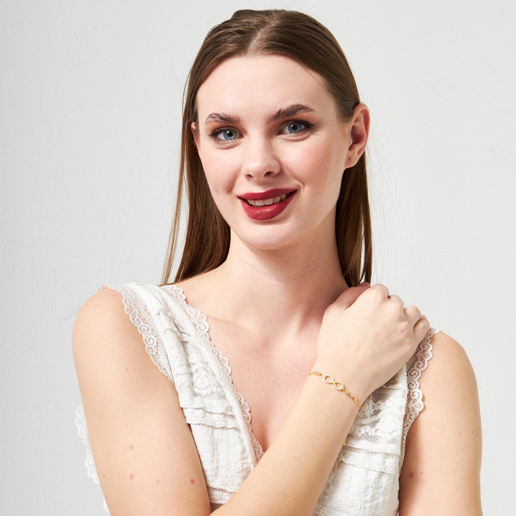 Taşlı Sonsuzluk Bilekliği - 925 GÜMÜŞ