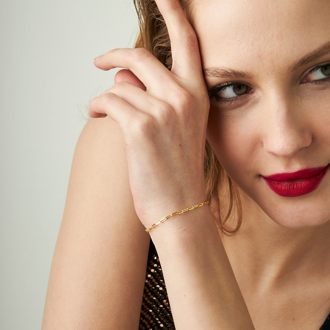 Bağlantı Zinciri Bilezik - 925 GÜMÜŞ