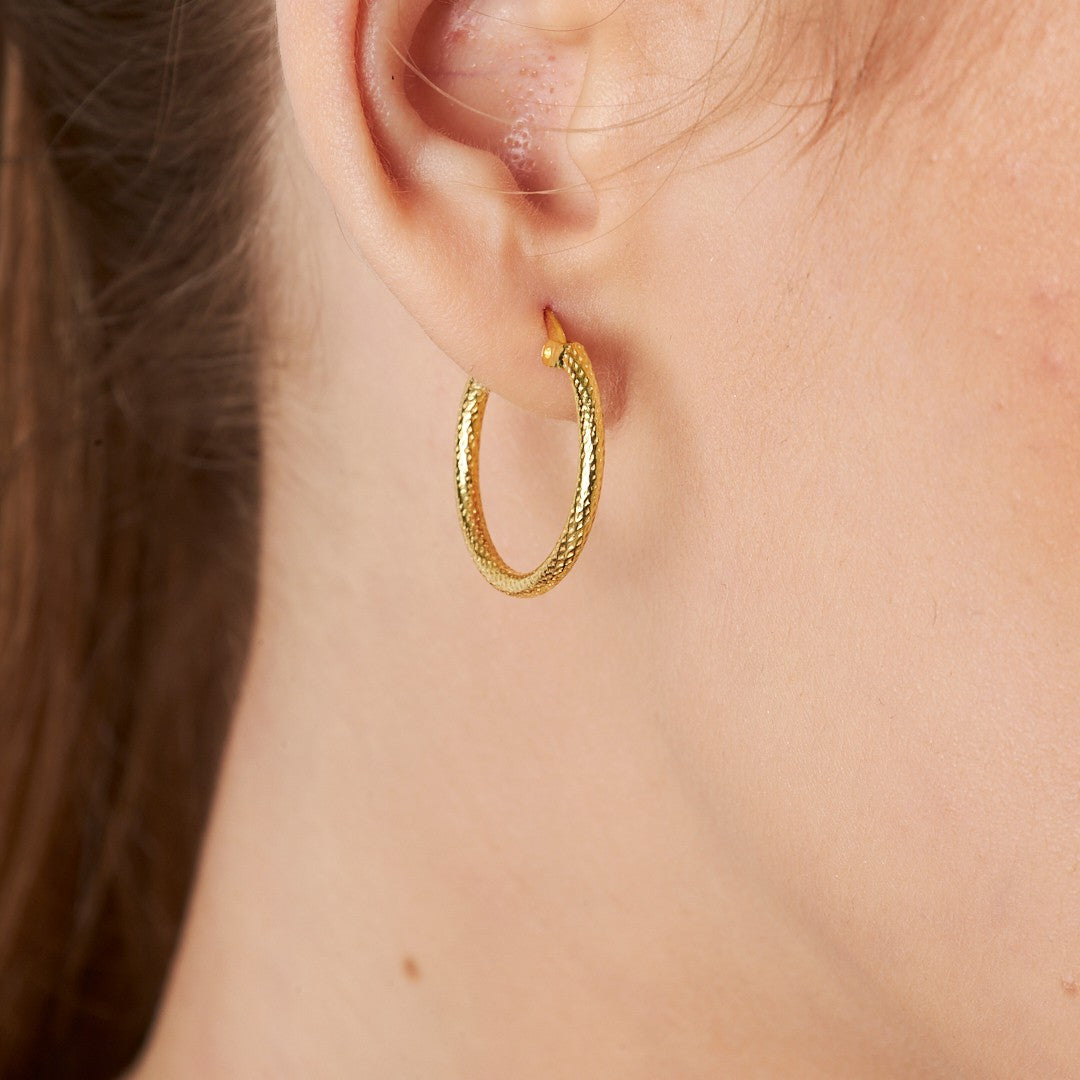 İşlemeli Taşsız Küpeler - 925 GÜMÜŞ