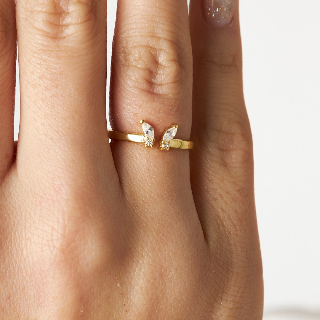 Kelebek Detaylı Yüzük - 925 GÜMÜŞ