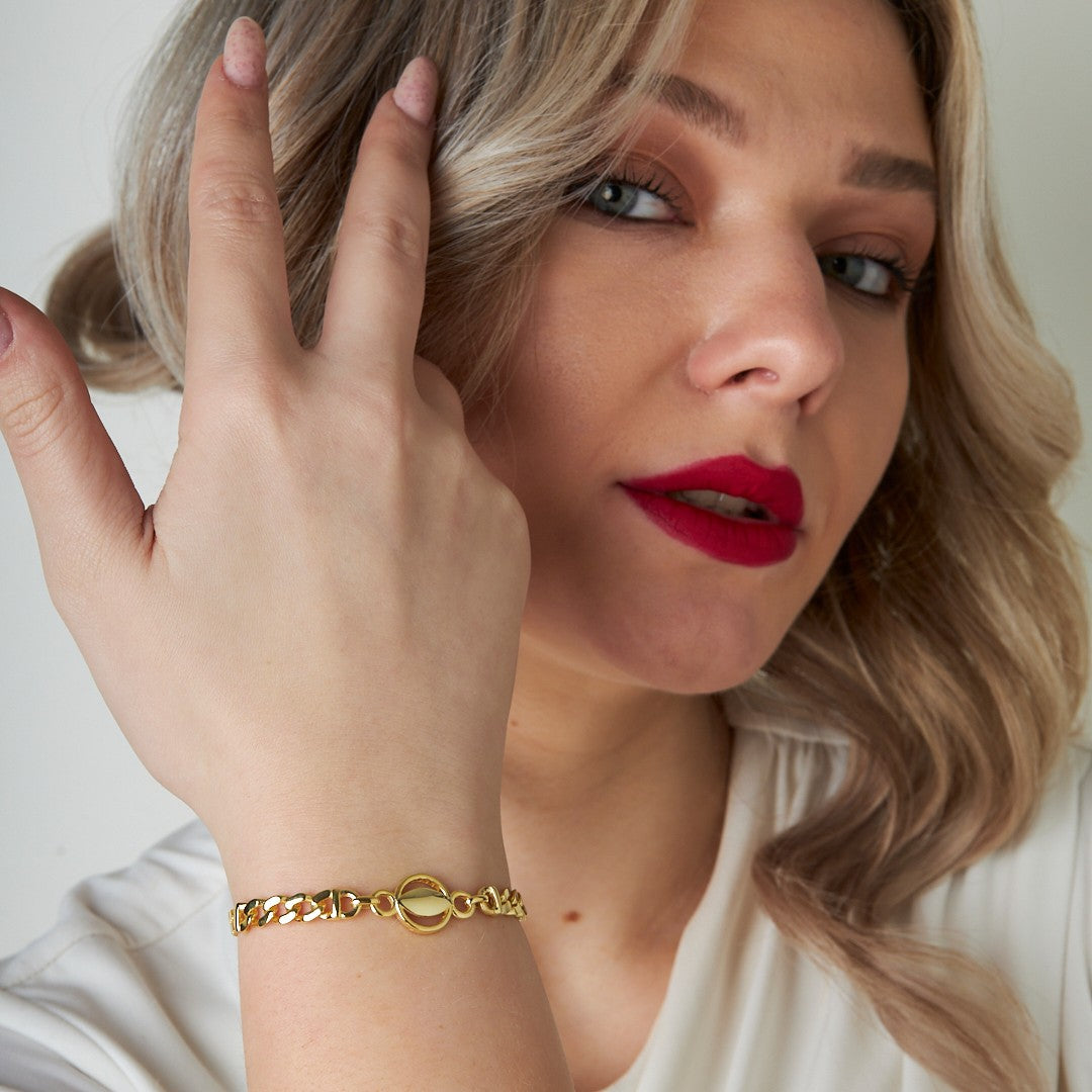 Halka Şeklinde Zincir Bileklik - 925 GÜMÜŞ