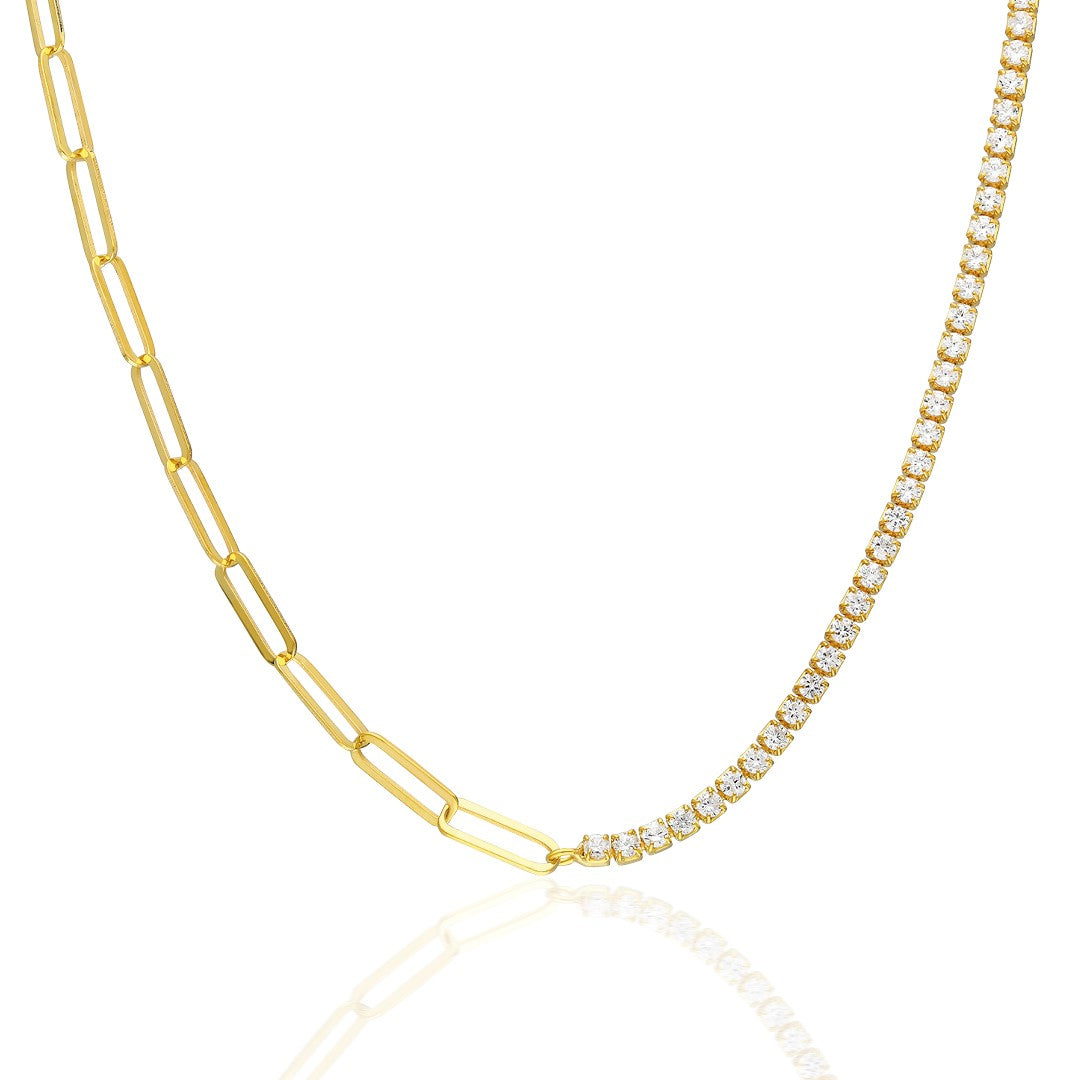 Su Yolu Dikdörtgen Zincir Kolye - 925 GÜMÜŞ