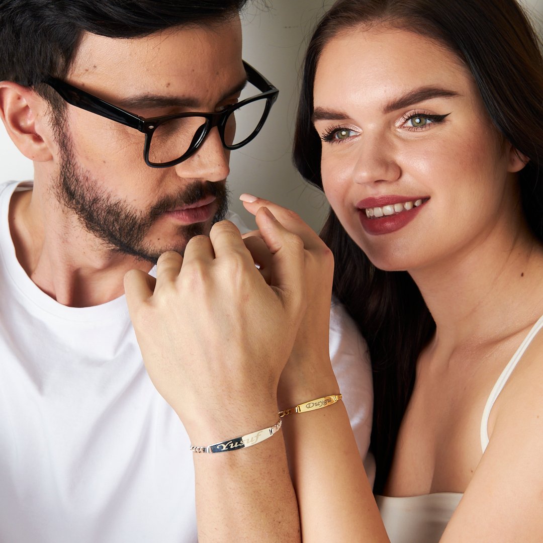 İsim Yazılı Bileklik Seti - 925 GÜMÜŞ