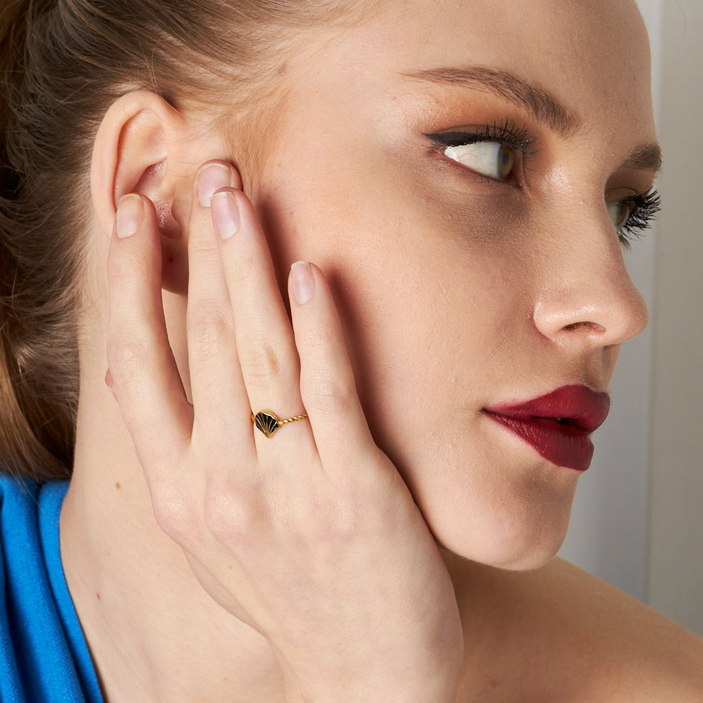 Deniz Kabuğu Yüzük - 925 GÜMÜŞ