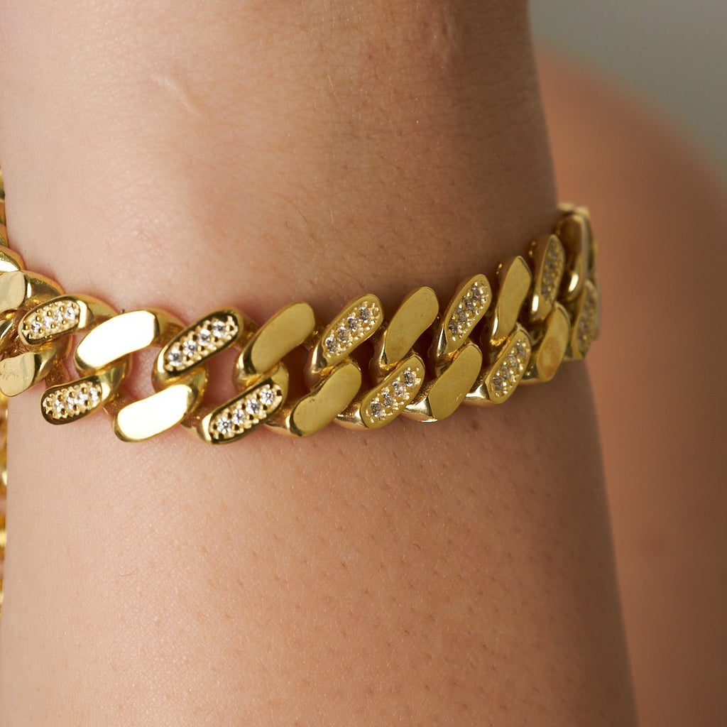 Yarım Gurme Zirkonyum Bileklik - 925 GÜMÜŞ