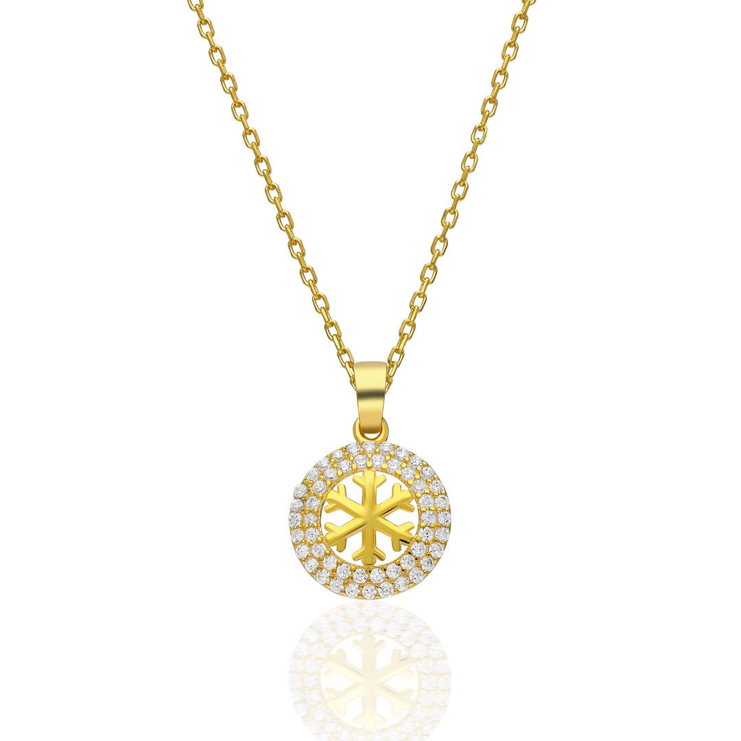 Fiyonklu Kar Tanesi Kolye - 925 GÜMÜŞ