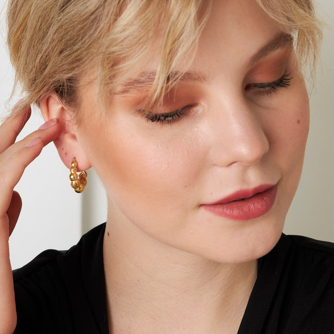 İtalyan Tasarım Taşsız Küpe - 925 GÜMÜŞ