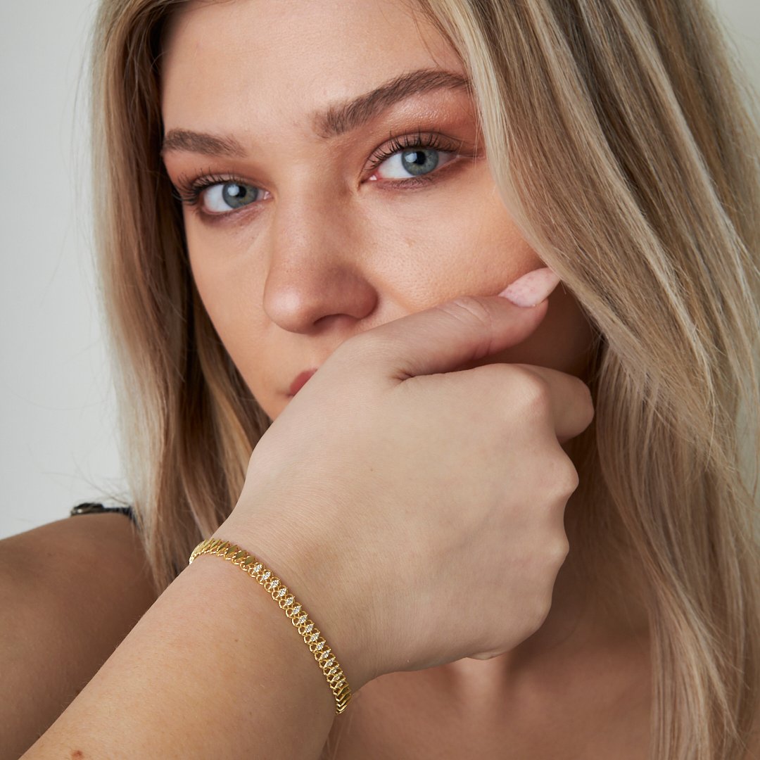 Dilim Zincir Bileklik - 925 GÜMÜŞ