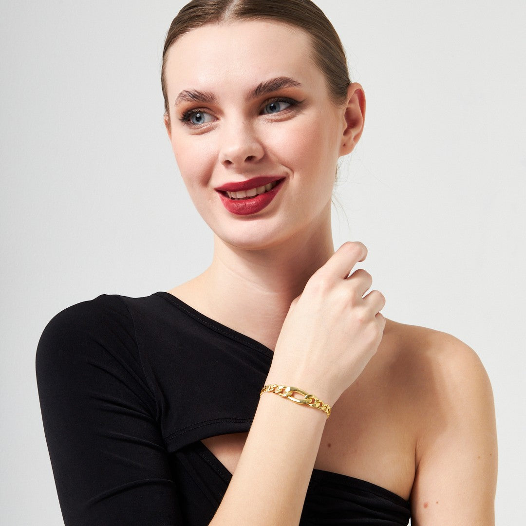 Bağlantılı Gurme Zincir Bileklik - 925 GÜMÜŞ