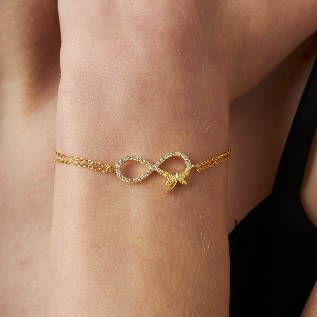 Yusufçuk Detaylı Sonsuzluk Bilekliği - 925 GÜMÜŞ