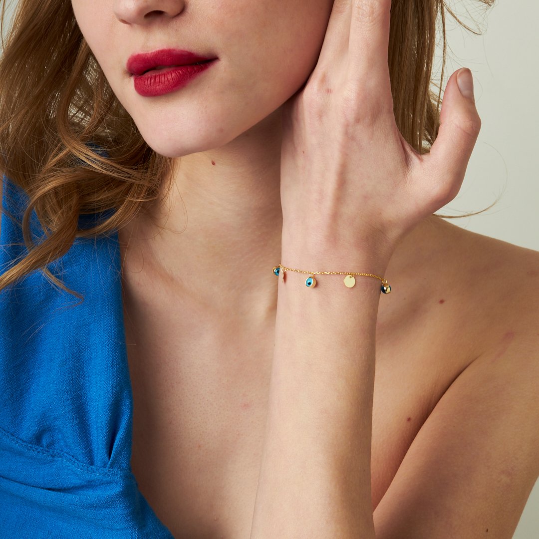 Nazar Plakalı Bileklik - 925 GÜMÜŞ