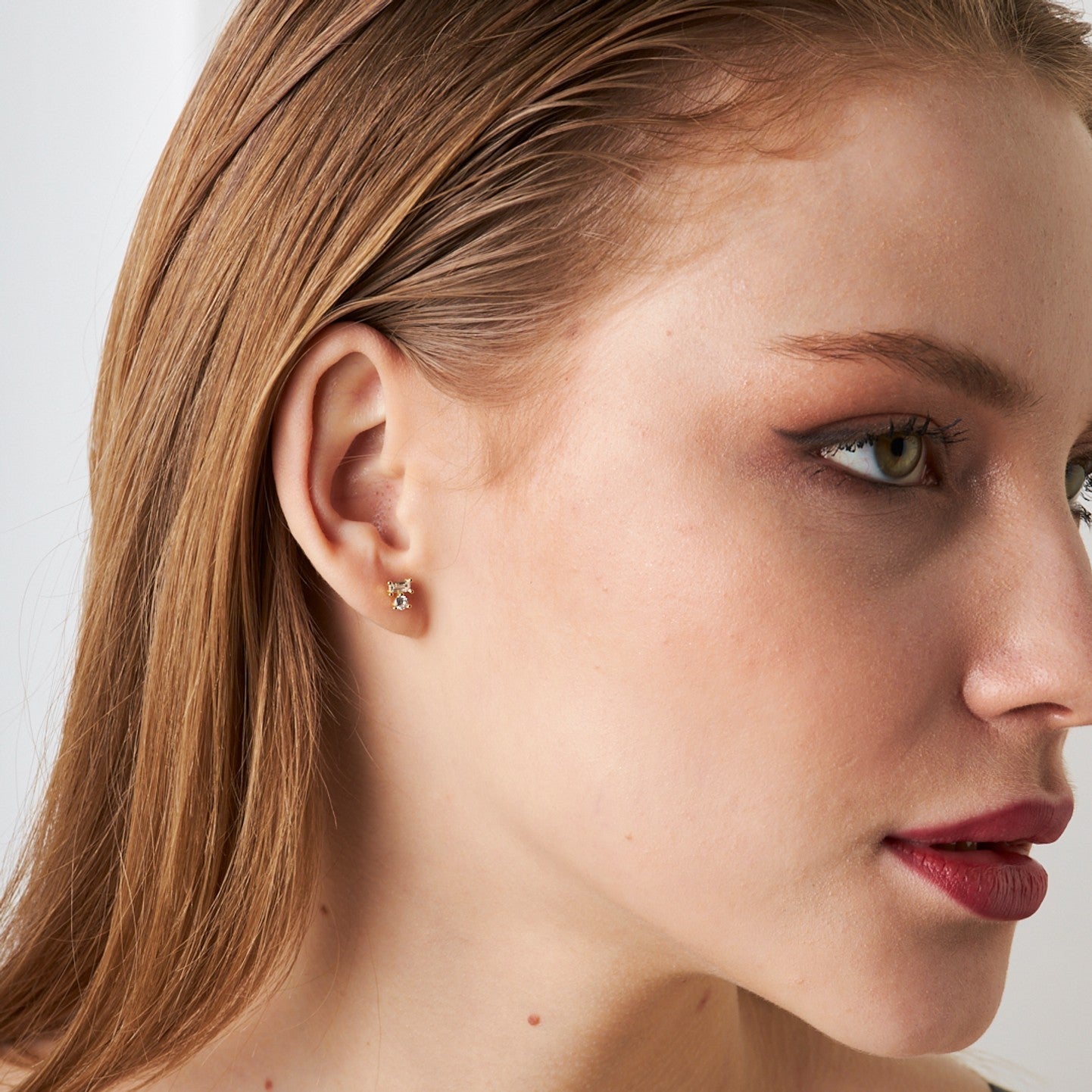 Baget Taşlı Piercing - 925 GÜMÜŞ