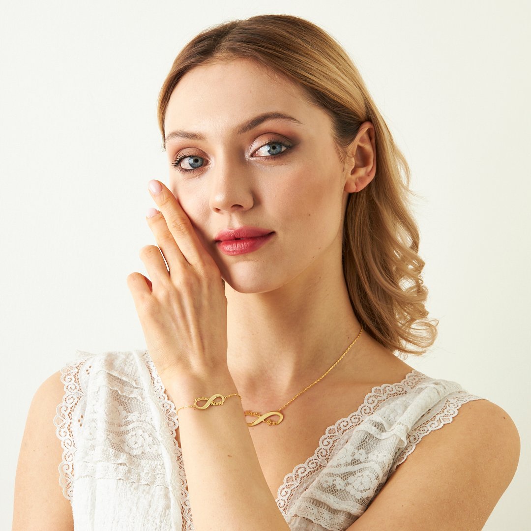 İki İsimli Sonsuzluk Set - 925 GÜMÜŞ