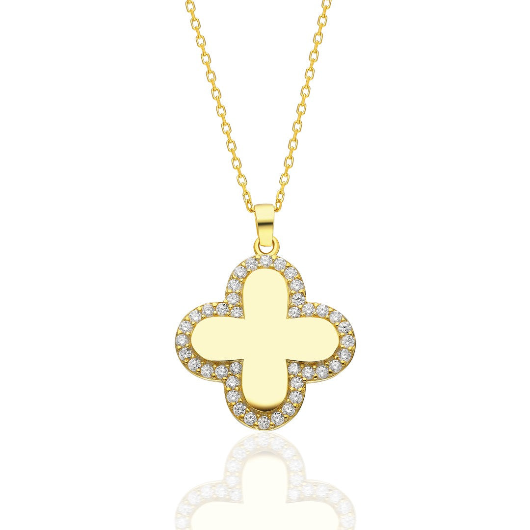 İçi Yonca Yaprağı Kolye - 925 GÜMÜŞ