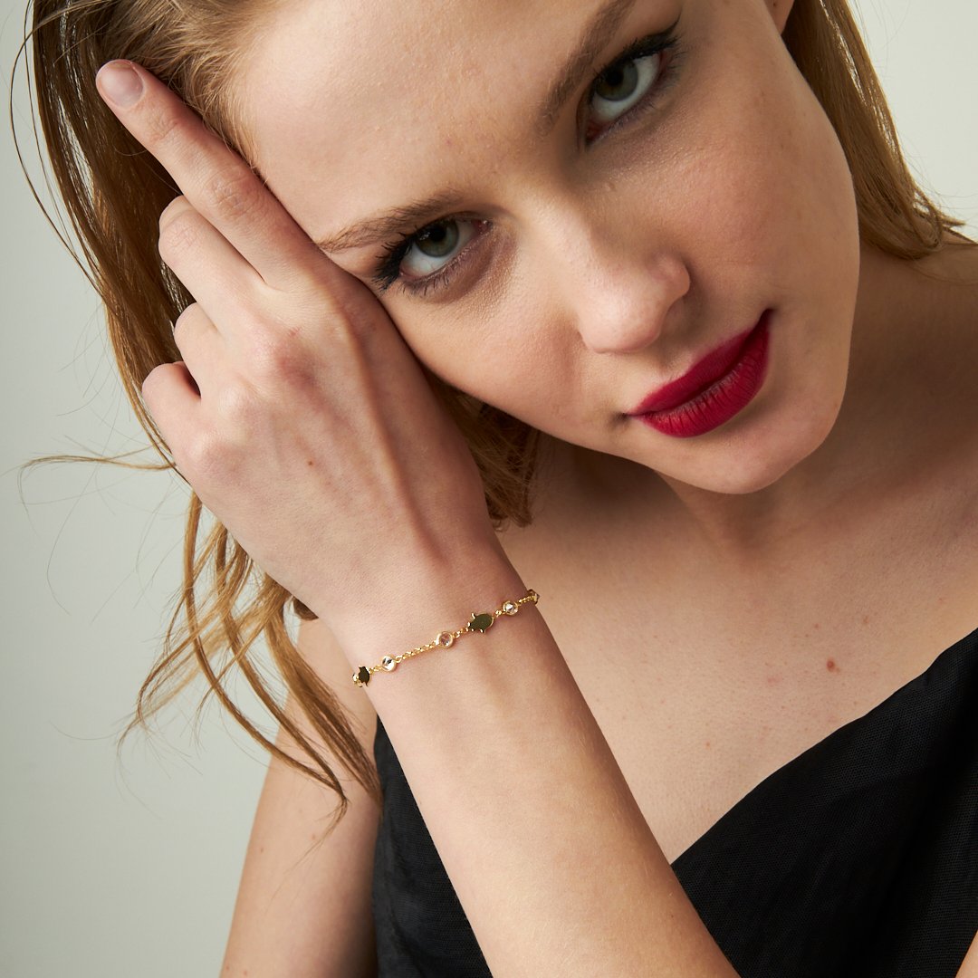 Fatma El Bilekliği Sade Taşlı - 925 GÜMÜŞ