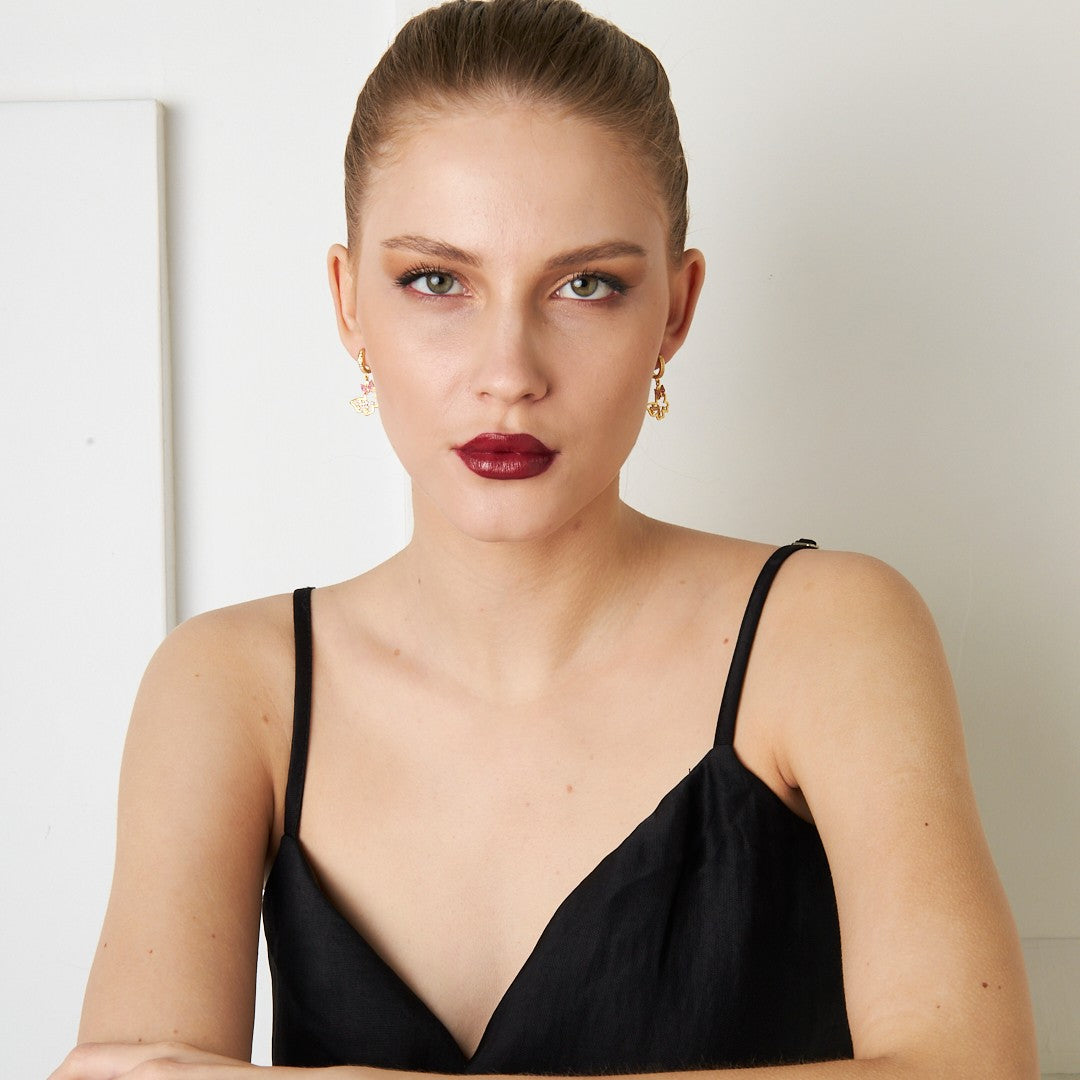 Şık Kelebek Küpeler - 925 GÜMÜŞ