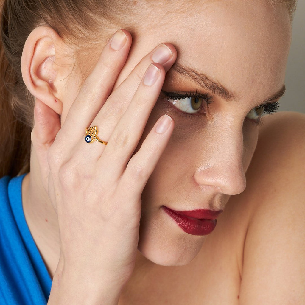 Nazar Fatıma El Yüzüğü - 925 GÜMÜŞ