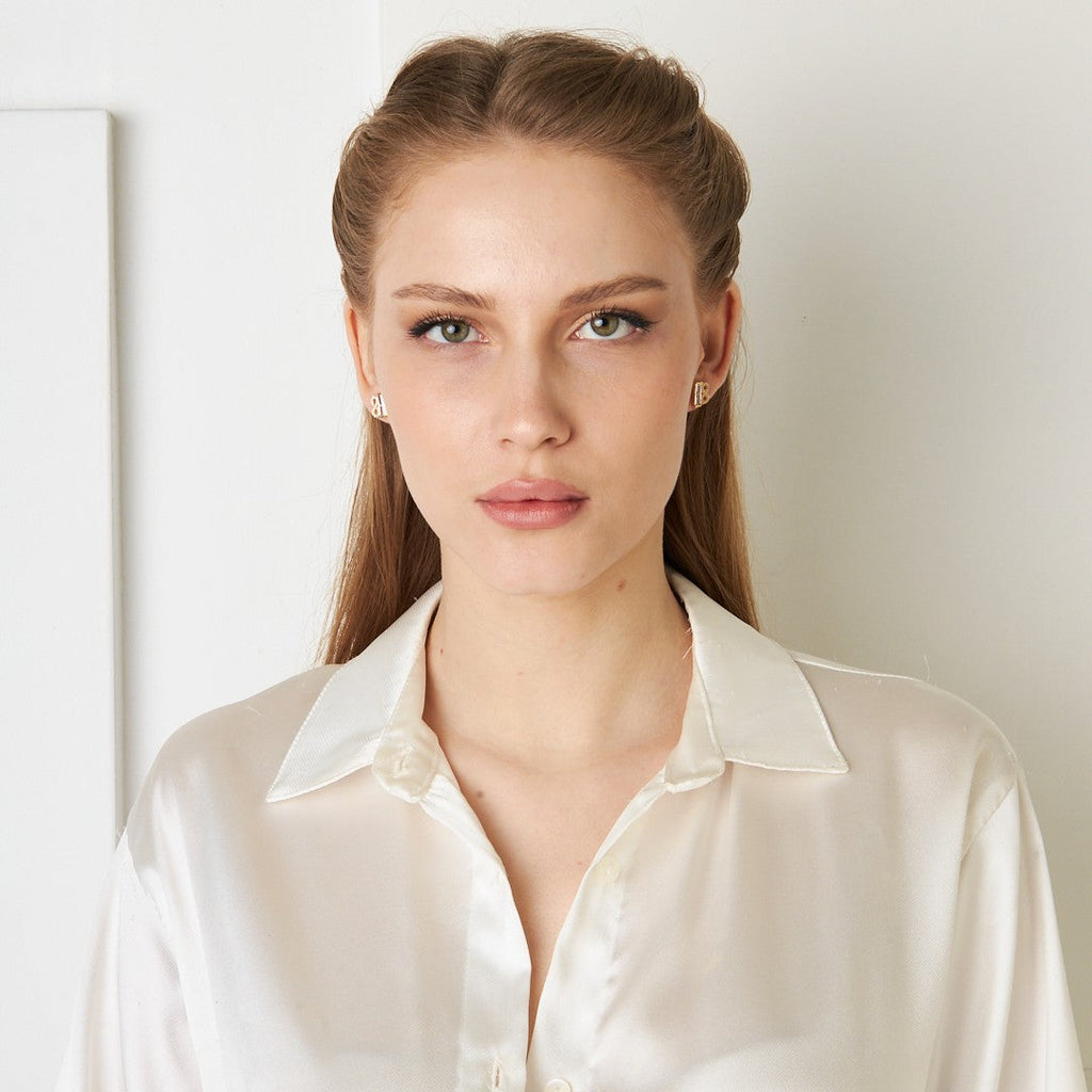 Baget Taşlı Sonsuz Küpe - 925 GÜMÜŞ