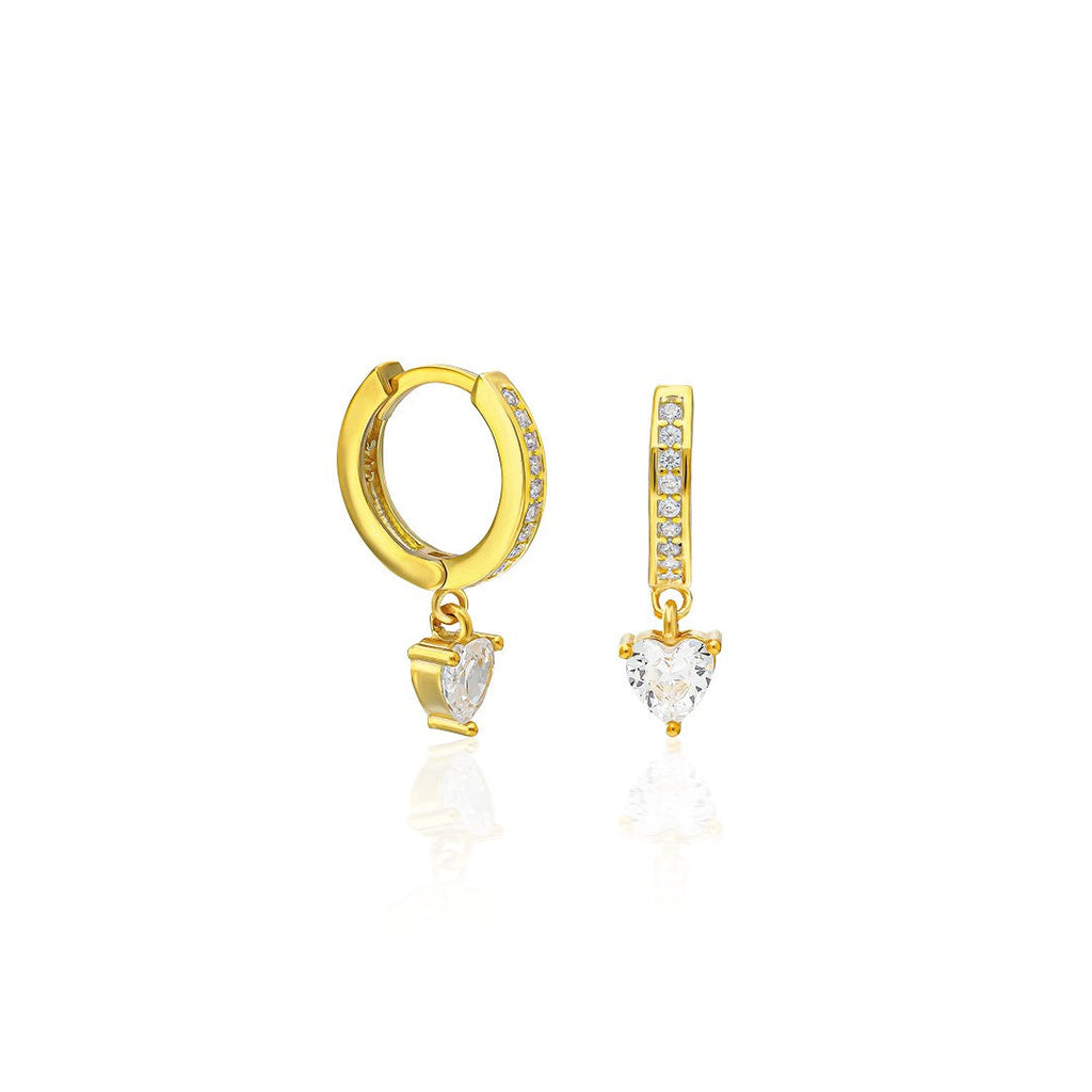 Kalpli Tek Taş Küpe - 925 GÜMÜŞ