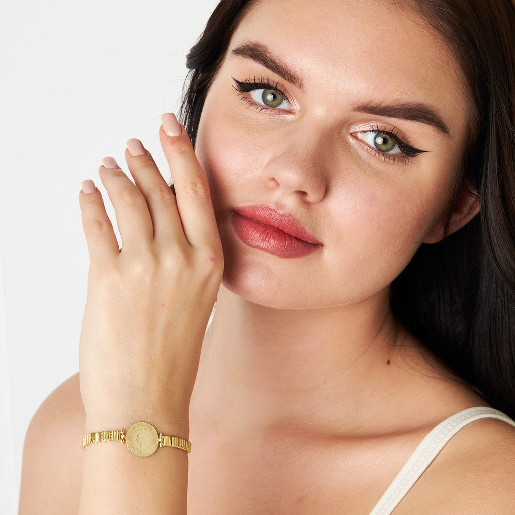 Kare Çizgili Zincir Bileklik - 925 GÜMÜŞ